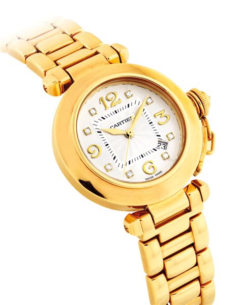 cartier 18k gold watch price.